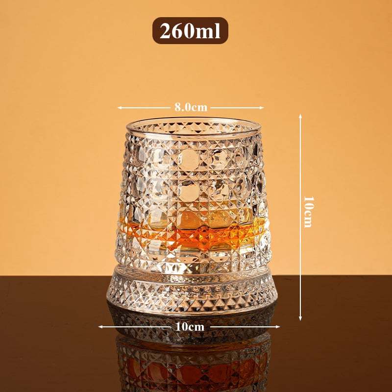 Rotating Crystal Whiskey Tumbler Glass