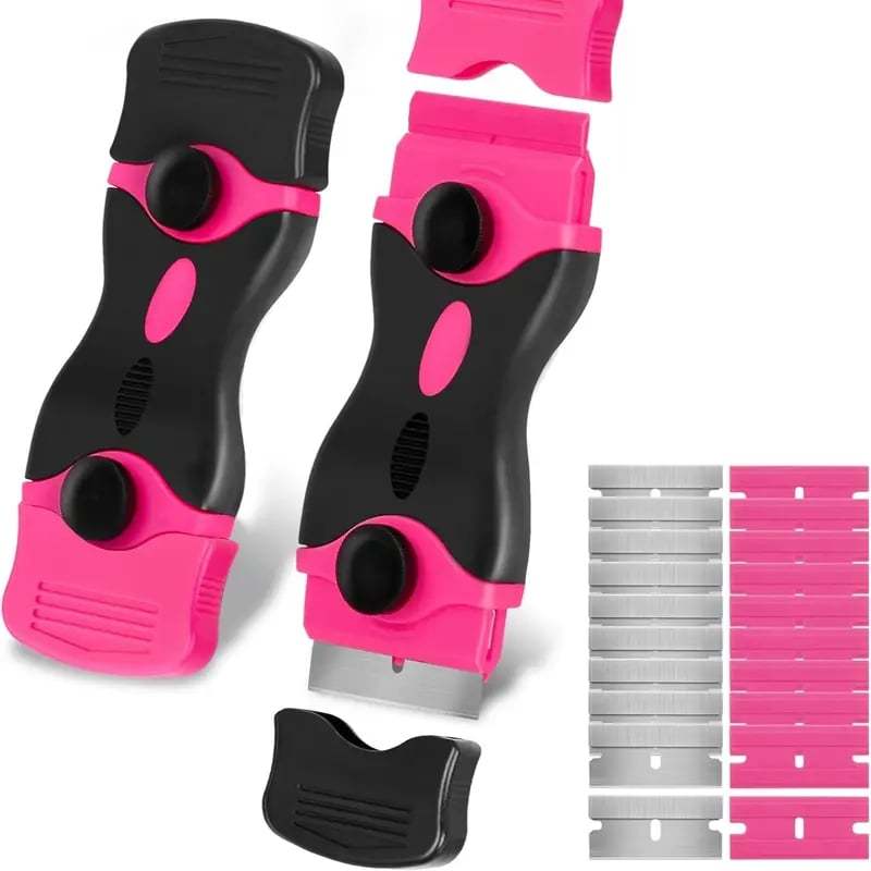🔥2-in-1 Scraper Tool Set （with 20Pcs Razor Blades） ， Removing Window Labels