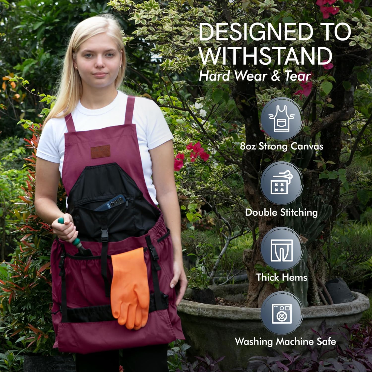 🌿 Heavy-Duty Gardening Apron – Hands-Free, Comfortable & Durable! 🌿