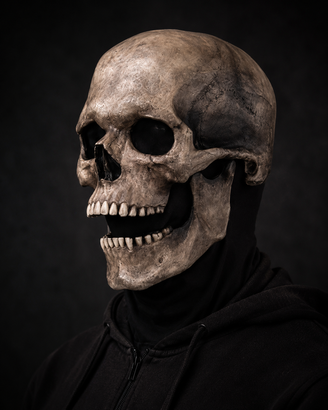 Full head skull mask/helmet with movable jaw