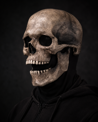 Full head skull mask/helmet with movable jaw