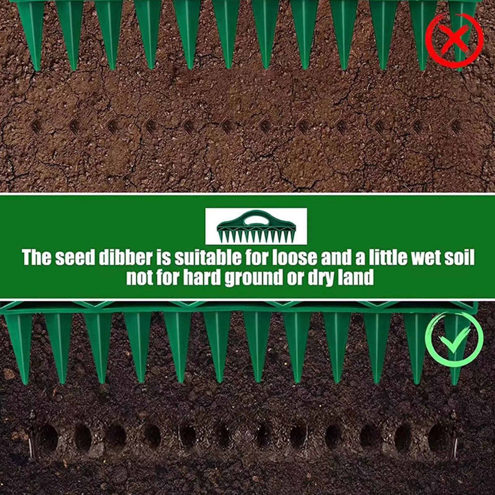 🌱Garden Seed Spacer & Dibbler – 12-Hole Precision Planting Tool