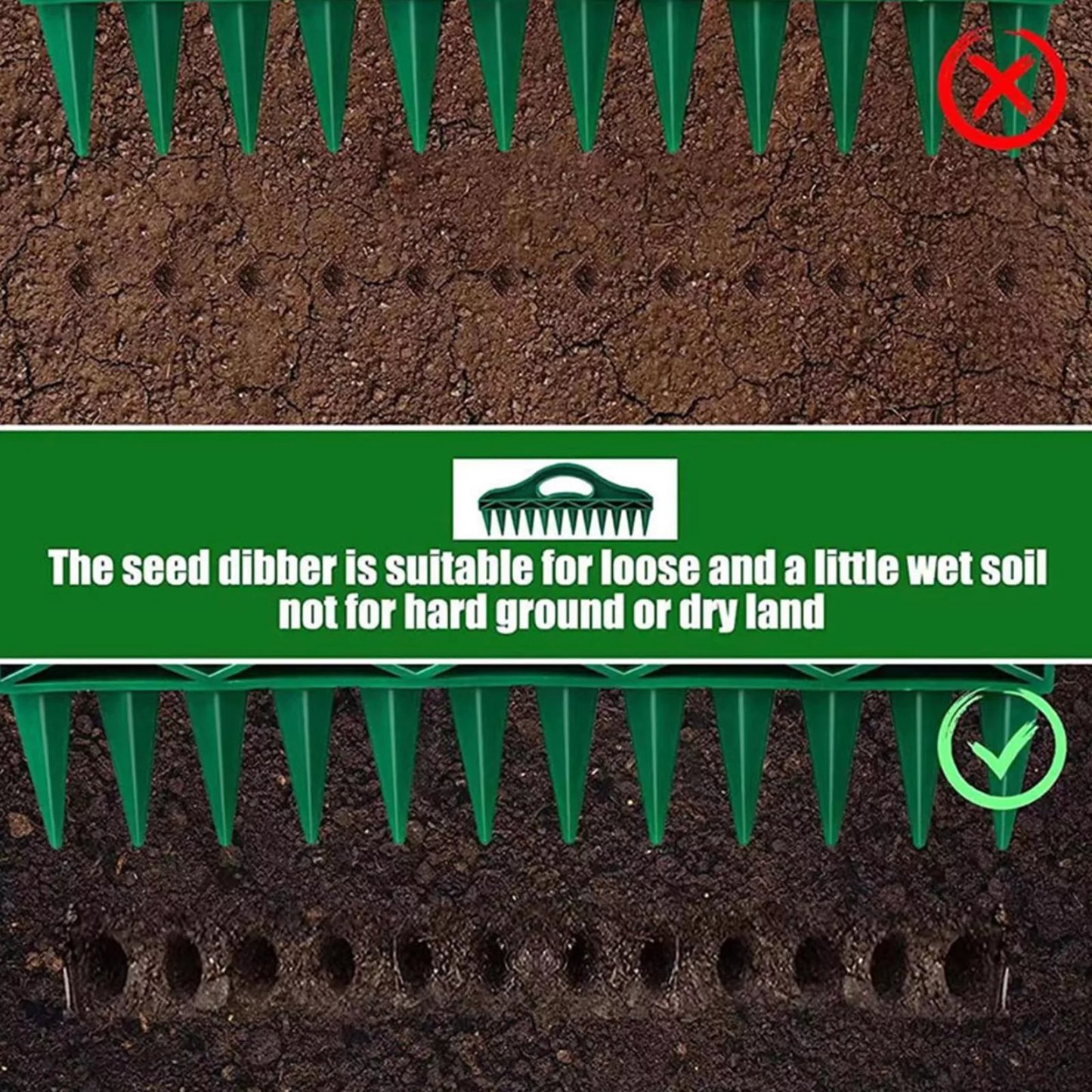 🌱Garden Seed Spacer & Dibbler – 12-Hole Precision Planting Tool
