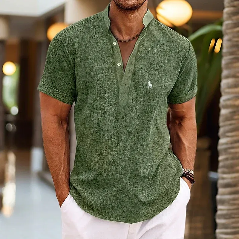 2026 Bestselling Stand Collar Short-Sleeve Shirt