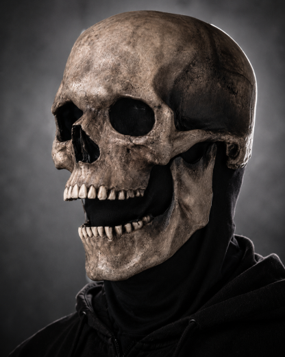 Full head skull mask/helmet with movable jaw