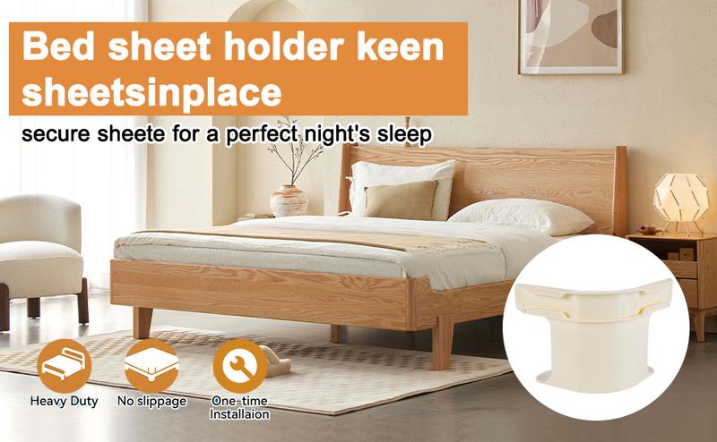 Bed Lock Sheet Holders ，Bed Sheet Holder Straps Fits Any Size Mattress Keeping The Sheets Firm ，Easy Installation Sheet Clips, Stay (4pcs)