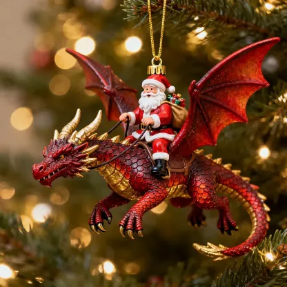 Santa's Dragon Riders Ornament Collection