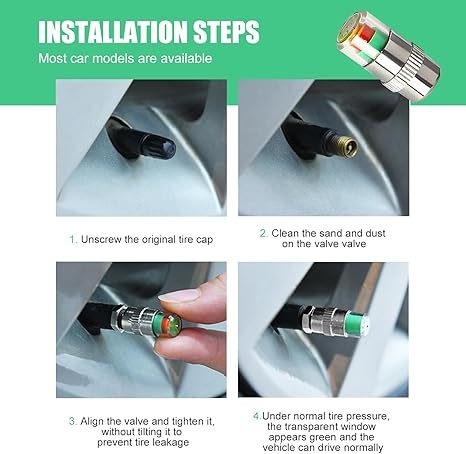 🔥Summer Promotion🔥4 Pcs Car Tire Pressure Monitor Valve Caps