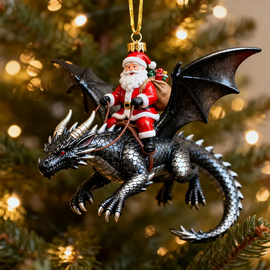 Santa's Dragon Riders Ornament Collection