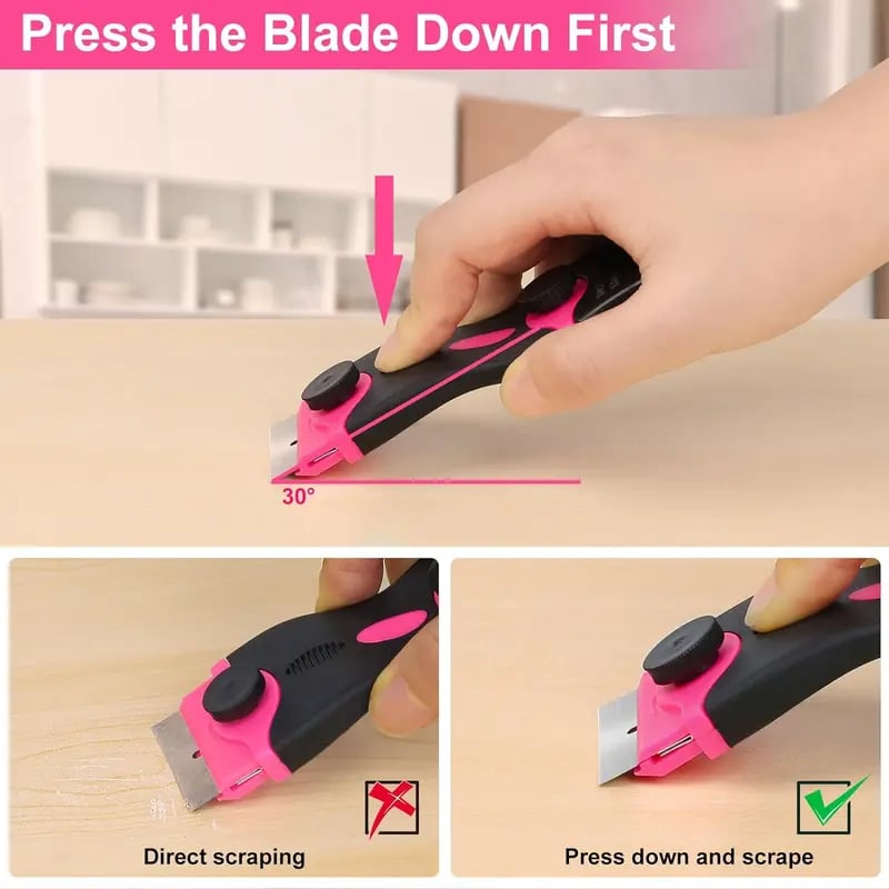 🔥2-in-1 Scraper Tool Set （with 20Pcs Razor Blades） ， Removing Window Labels