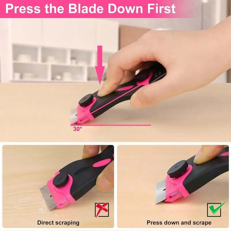 🔥2-in-1 Scraper Tool Set （with 20Pcs Razor Blades） ， Removing Window Labels
