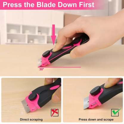 🔥2-in-1 Scraper Tool Set （with 20Pcs Razor Blades） ， Removing Window Labels