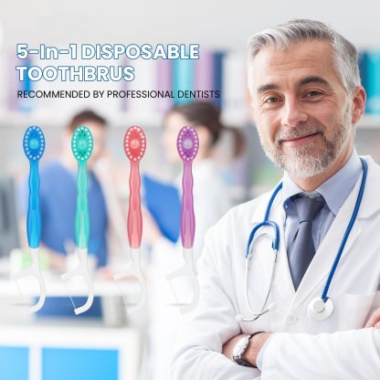 🔥 HOT SALE 49% OFF👨‍🌾🔥5-in-1 Disposable Travel Toothbrush