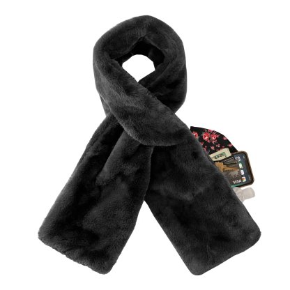 ✨Unlock a New Fashion Storage Posture in Winter⛄Faux Fur Pull-Through Scarf with Zipper Pocket 🧣✨