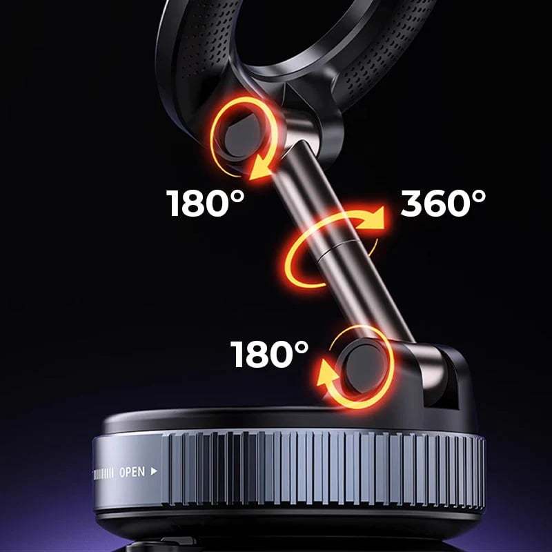 🔥 Retractable Car Phone Mount - 360° Magnetic Holder
