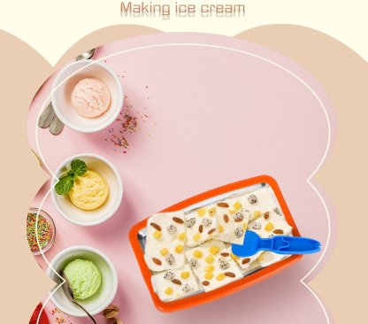 🍨🍨DIY Rolled Ice Cream Maker Set for Kids & Adults – No Electricity Needed