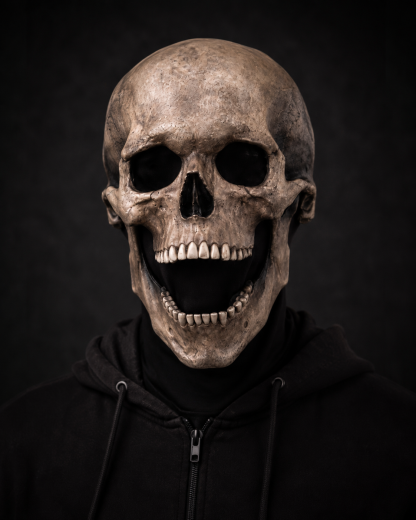 Full head skull mask/helmet with movable jaw
