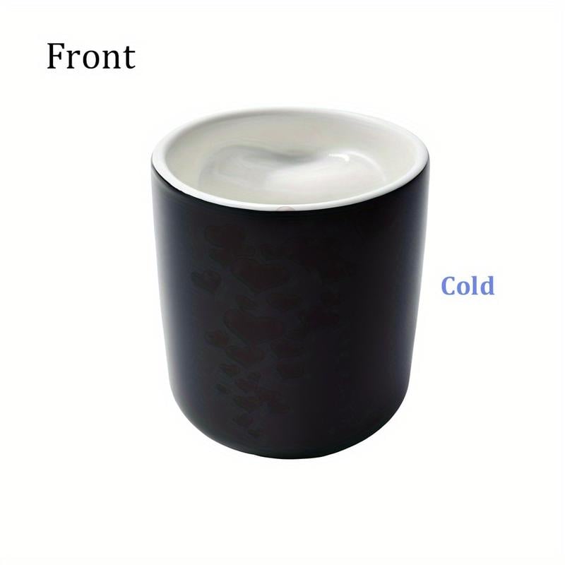 1pc Heart-Shaped Color Changing Ceramic Mug - Hot/Cold Thermochromic Design, Red Heart Pattern, Reusable Coffee Cup for Valentine'S Day, Christmas, Birthdays - Perfect Gift for Holidays & Special Occasions, Coffee Bar Accessories, Festive Drinkware, Roman