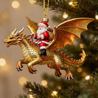 Santa's Dragon Riders Ornament Collection