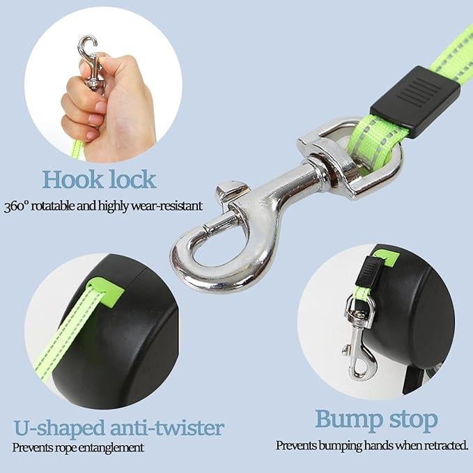 🔥Limited Time 49% Off🔥Tangle-Free Dual Dog Leash with 360° Swivel Head – For 2 Small to Medium Dogs (30 lbs)