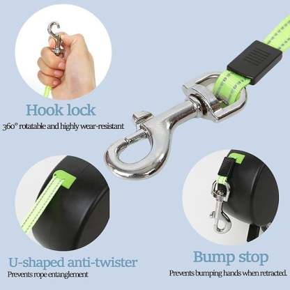 🔥Limited Time 49% Off🔥Tangle-Free Dual Dog Leash with 360° Swivel Head – For 2 Small to Medium Dogs (30 lbs)