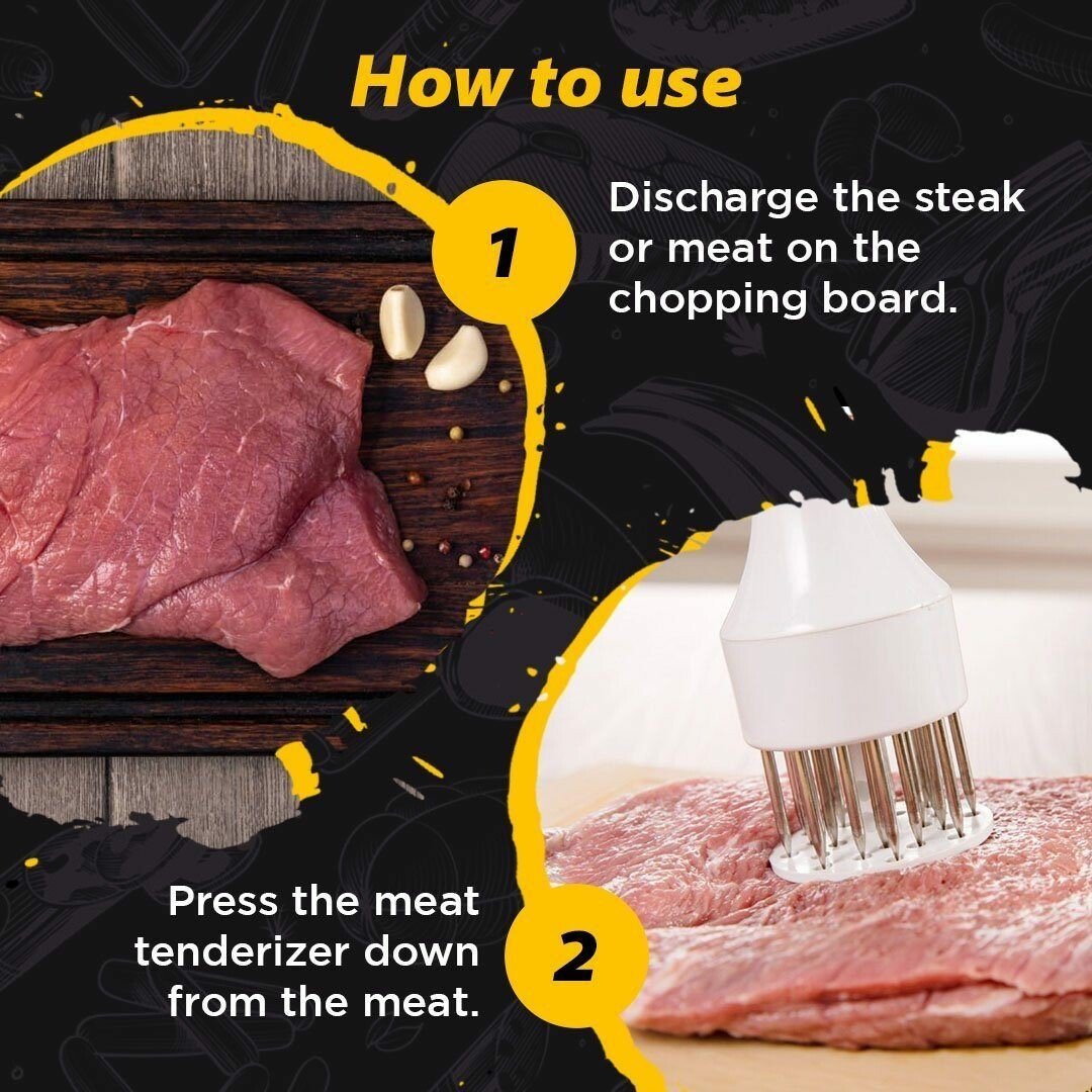 🎅Christmas Hot Sale Promotion-49% OFF-🥩Stainless Steel Meat Tenderizer Needle 21 Pin Steak BBQ Kitchen Cooking Tool