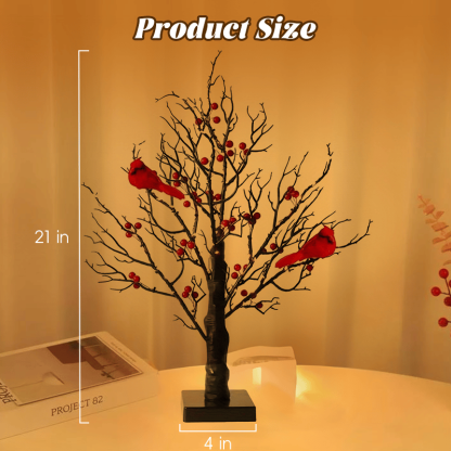 🏆LAST DAY SALE 49% OFF -  Vintage Glowing Cardinal Tree With Berries