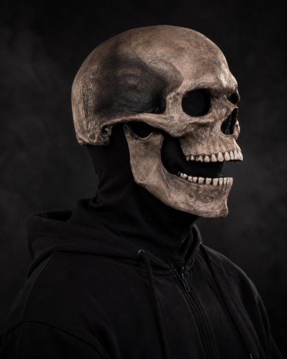 Full head skull mask/helmet with movable jaw