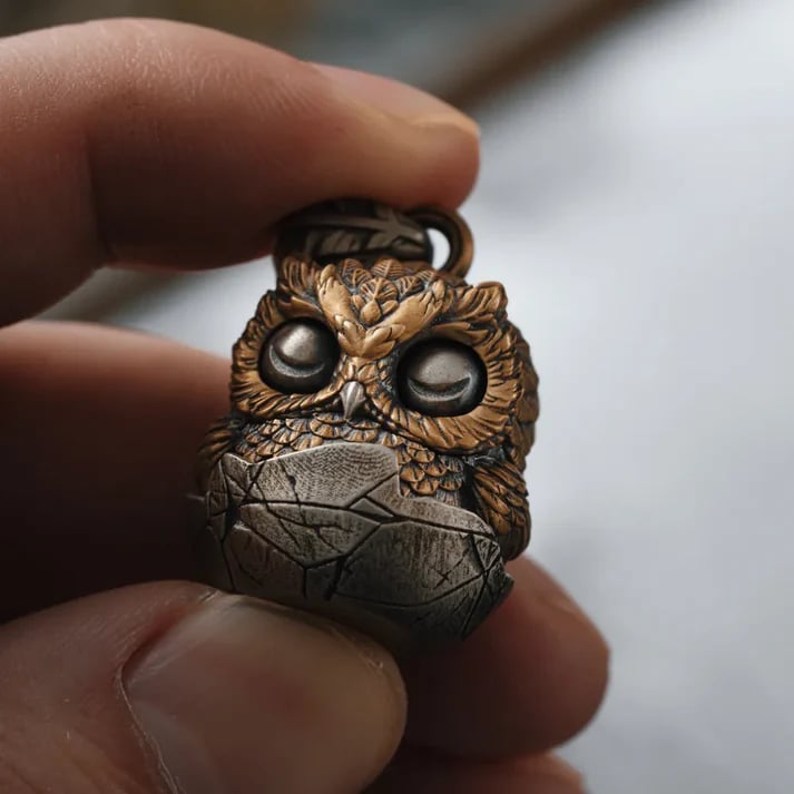 🔥Last Day 49% OFF - 🦉Handmade Owl Fidget Pendant