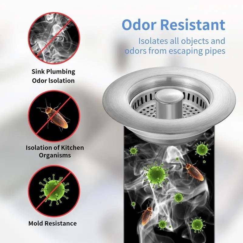 🔥LAST DAY 49% OFF-Upgraded 3 in 1 Kitchen Sink Drain Strainer