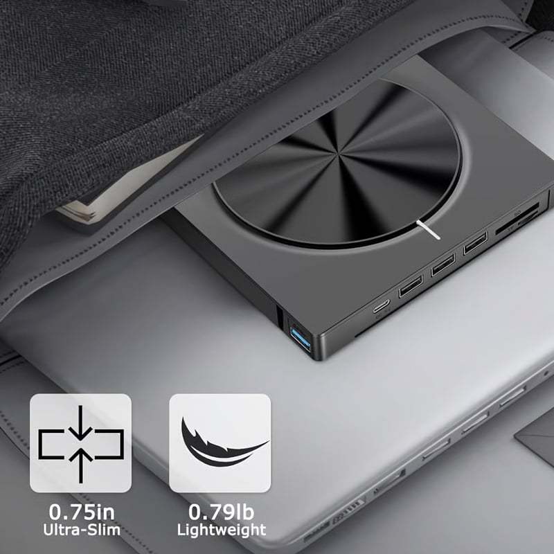 USB 3.0/SD/TF/DVD/CD/VCD/Type-C Player Portable Burner Support Blu-Rays