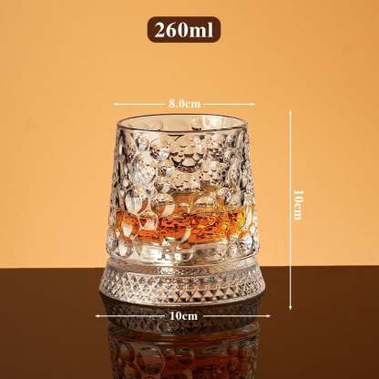 Rotating Crystal Whiskey Tumbler Glass