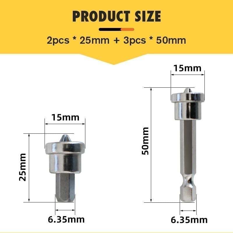 Magnetic Collar Positioning Screwdriver Bits (5PCS/SET)