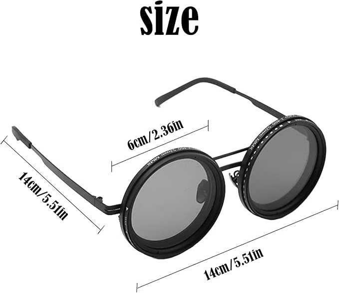 Adjustable Tint Polarized Round Sunglasses | ND9 Stepless 1-9 Gears
