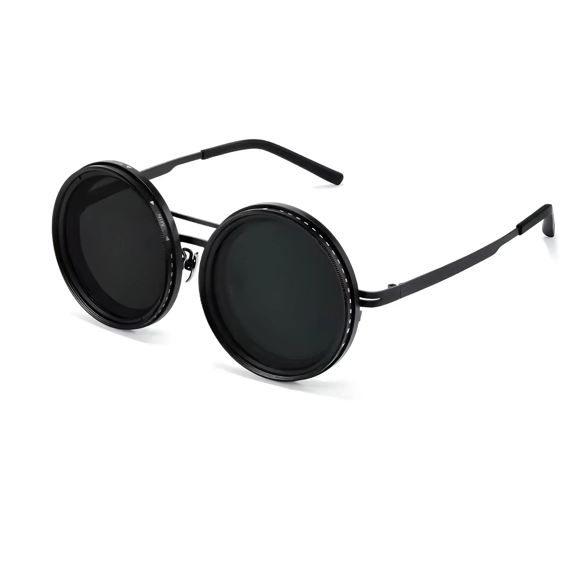 Adjustable Tint Polarized Round Sunglasses | ND9 Stepless 1-9 Gears