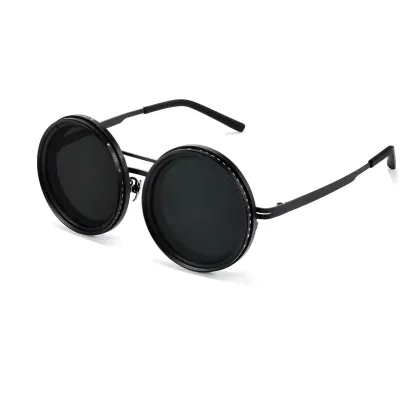 Adjustable Tint Polarized Round Sunglasses | ND9 Stepless 1-9 Gears