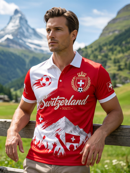 Kurzarm-Polos hirt für Männer mit Fußball-Themen druck