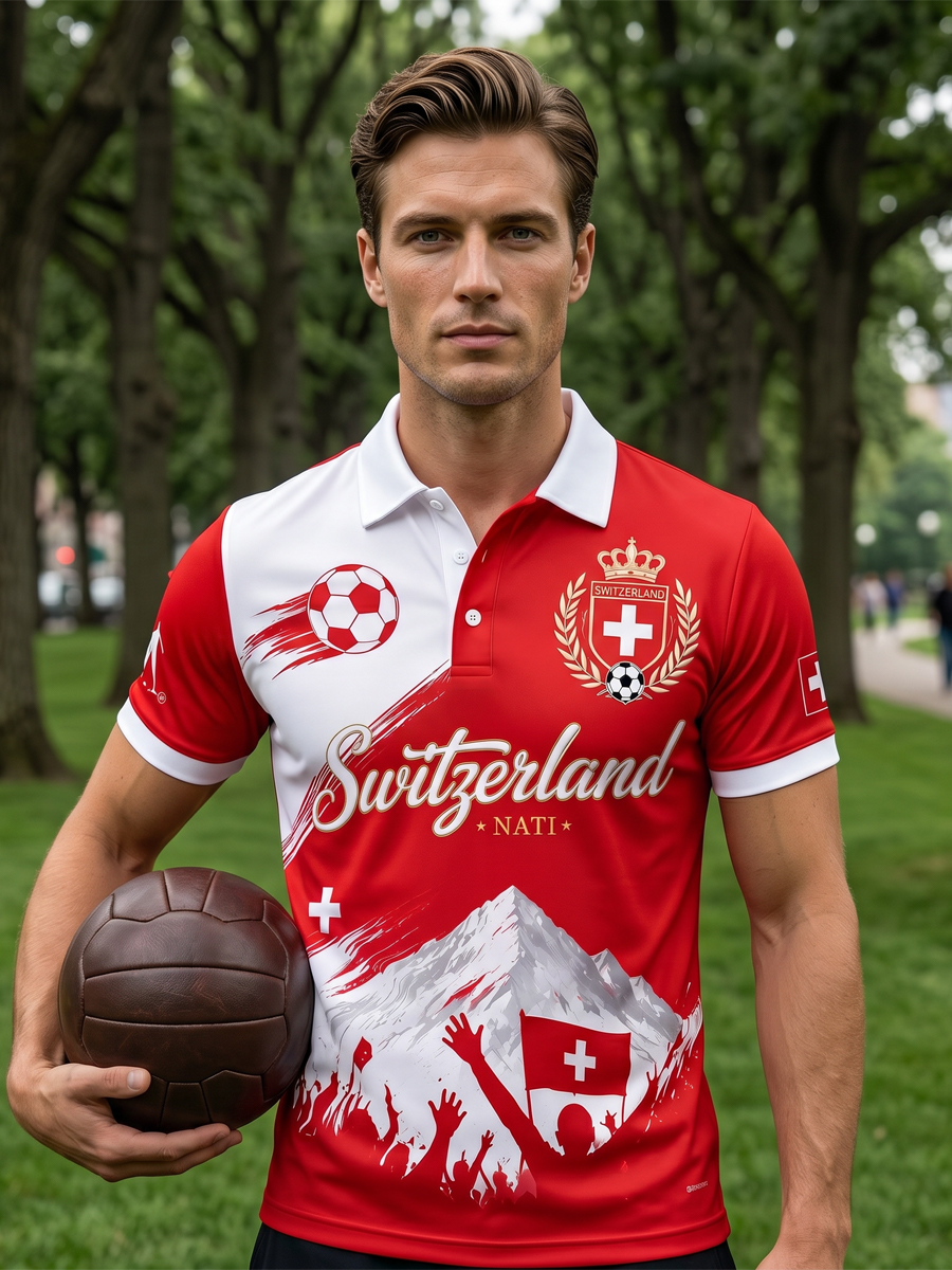 Kurzarm-Polos hirt für Männer mit Fußball-Themen druck