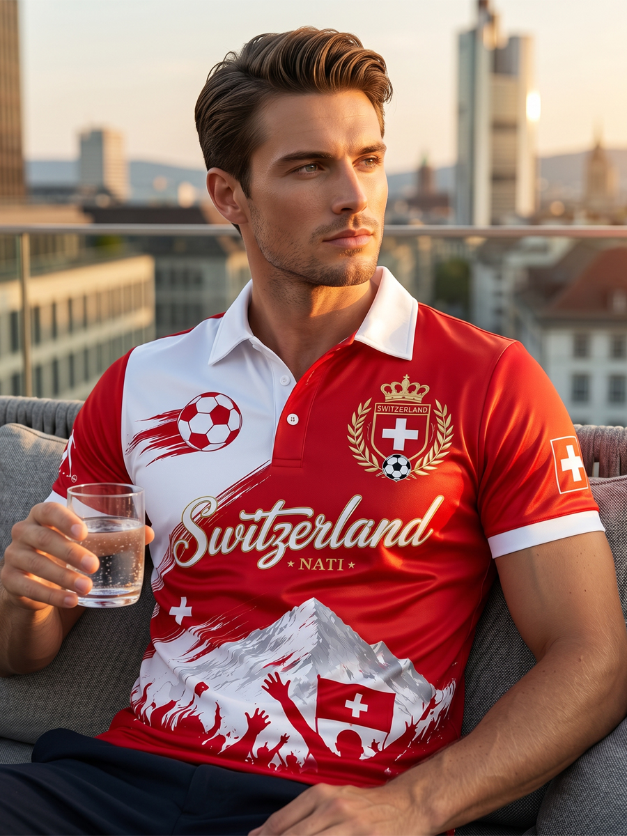 Kurzarm-Polos hirt für Männer mit Fußball-Themen druck