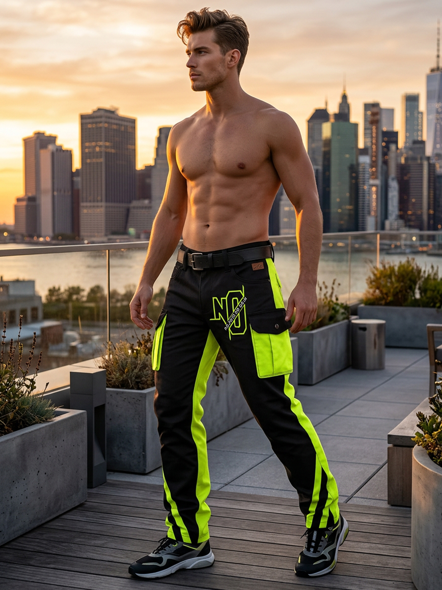 Herren Retro Urlaub Business Kunstprint Freizeit Berufsbekleidung Hose