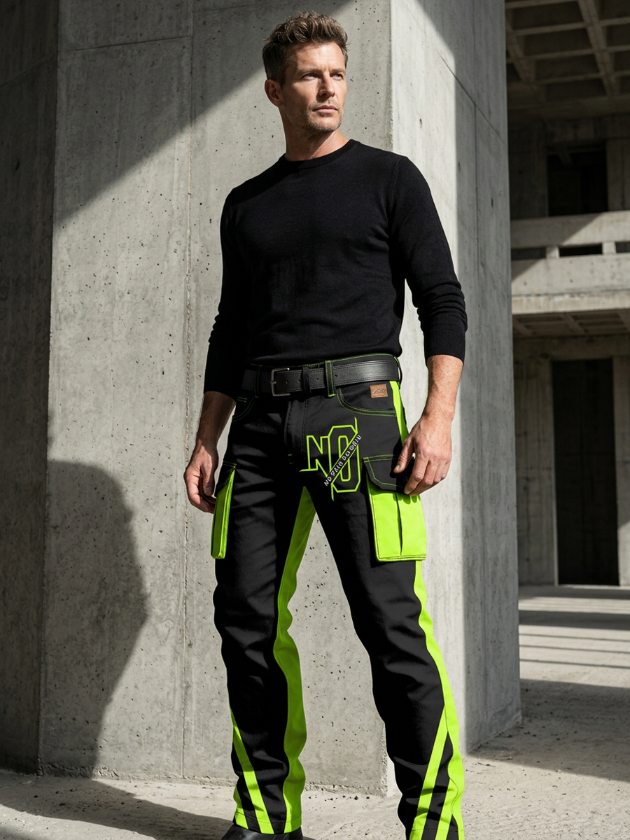 Herren Retro Urlaub Business Kunstprint Freizeit Berufsbekleidung Hose