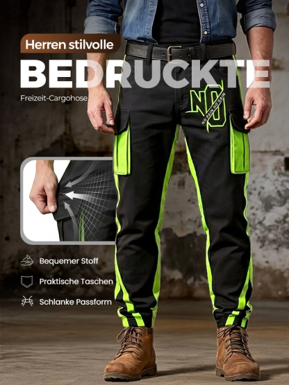 Herren Retro Urlaub Business Kunstprint Freizeit Berufsbekleidung Hose