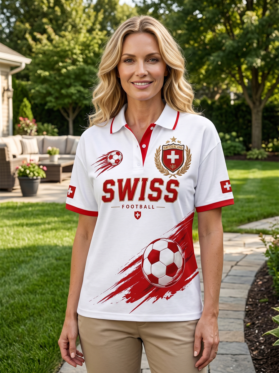 Kurzarm-Polos hirt für Damen mit Fußball-Themen druck