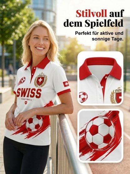 Kurzarm-Polos hirt für Damen mit Fußball-Themen druck