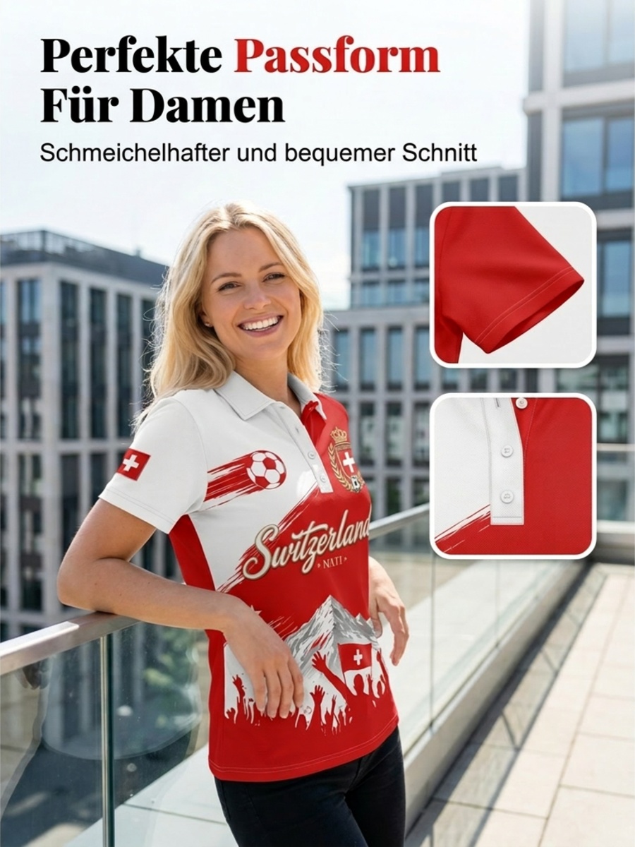 Kurzarm-Polos hirt für Damen mit Fußball-Themen druck