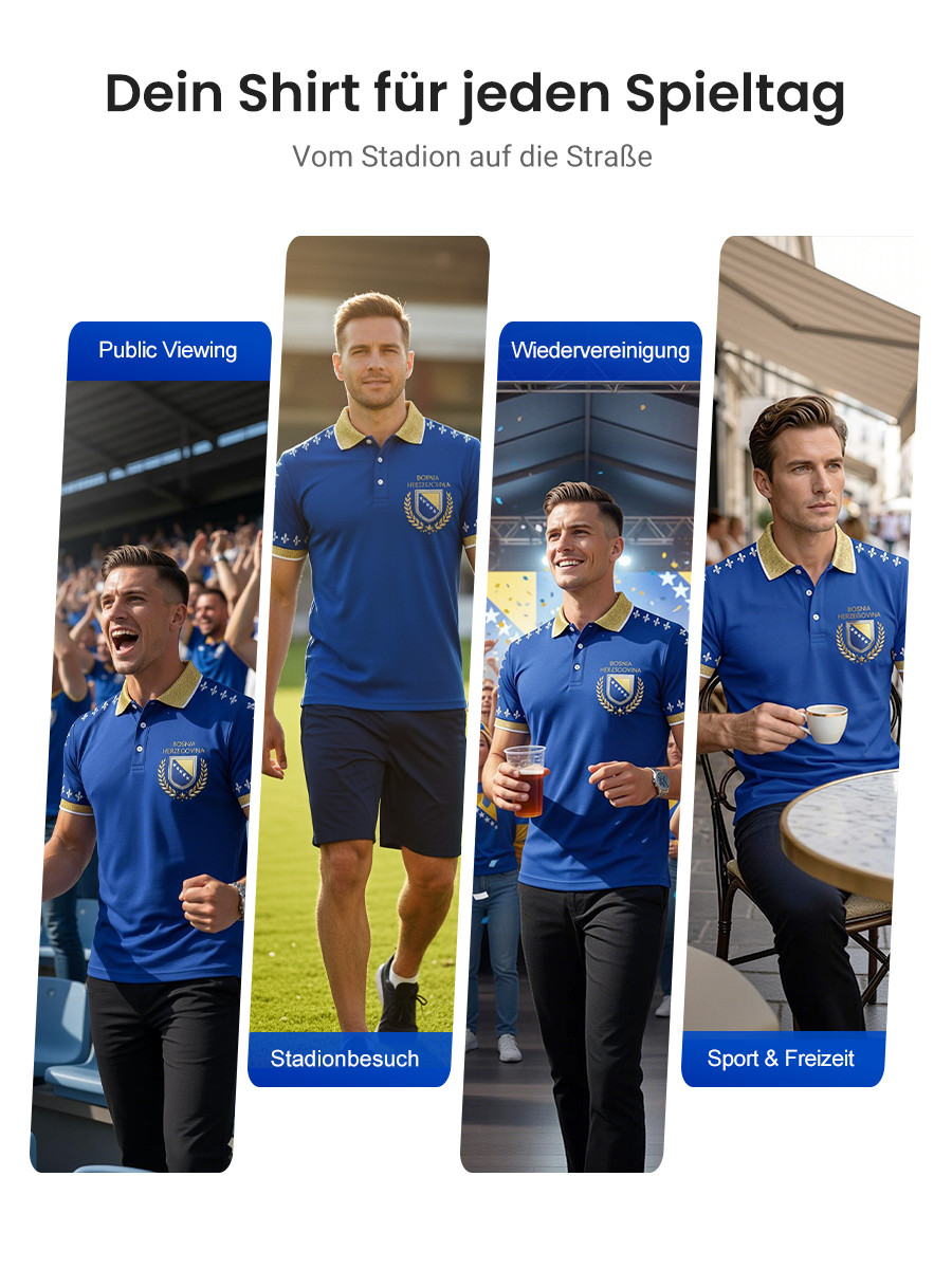 Herren Bosnien Fußballfan ZMAJEVI Bedruckte Freizeitoberteile