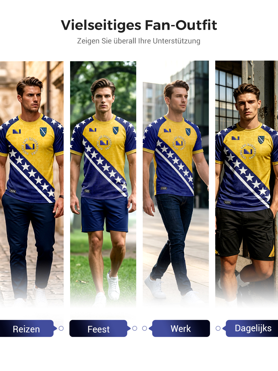 Herren Bosnien ZMAJEVI Fußballfan bedrucktes Kurzarm-T-Shirt