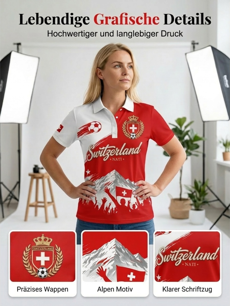Kurzarm-Polos hirt für Damen mit Fußball-Themen druck