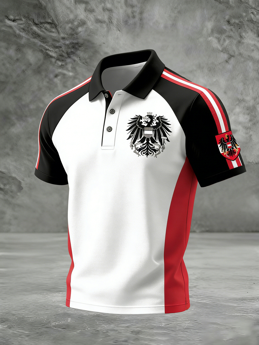 Retro österreich isches Abzeichen Patch täglich Polo-Shirt
