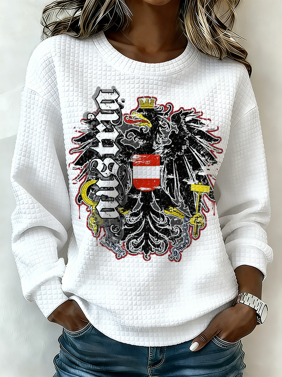 Langärmliges Damen hemd mit österreichisch inspirierter Print